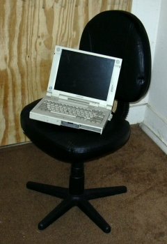 computer on a chair