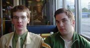 Evan and Ben in a Restaurant